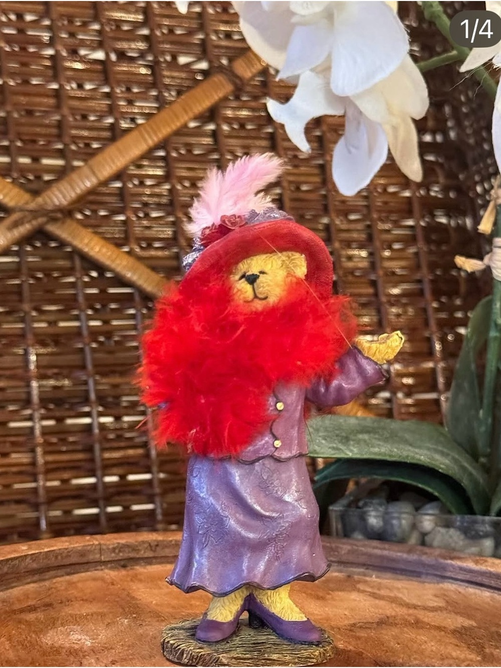 Boyds Bears Bearstone Collection Ms. Sassybear Figurine Red Hat Society